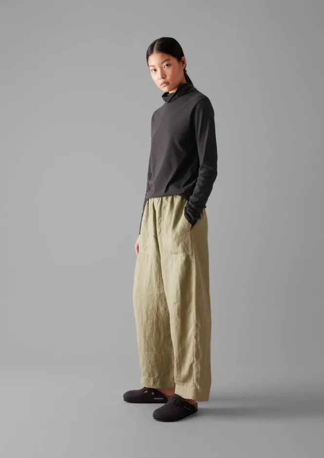 Jersey|Loungewear-TOAST High Neck Soft Cotton Tee SoftCharcoal