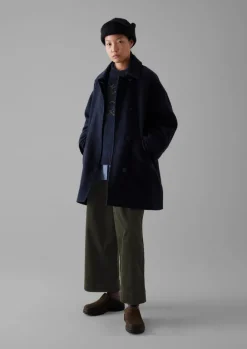 Coats & Jackets-TOAST Cotton Wool Pea Coat Indigo