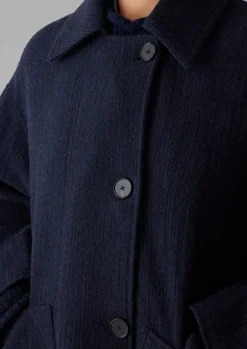 Coats & Jackets-TOAST Cotton Wool Pea Coat Indigo