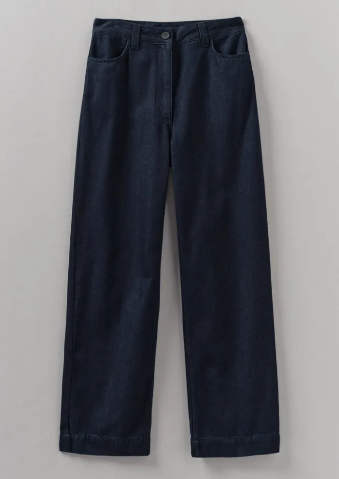 Denim|Workwear-TOAST Denim Slim Leg Trousers Indigo
