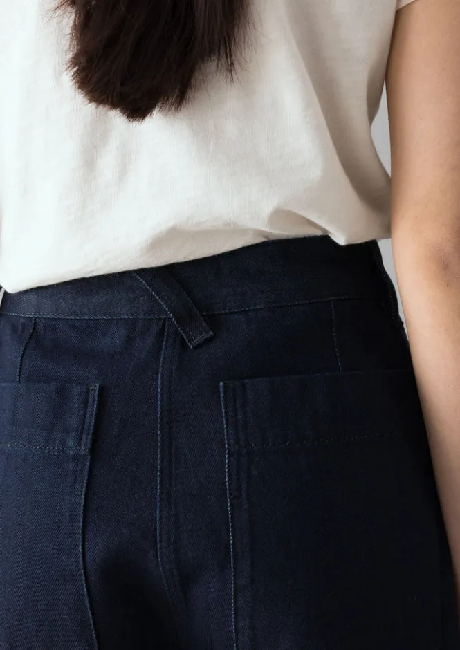 Denim|Workwear-TOAST Denim Slim Leg Trousers Indigo
