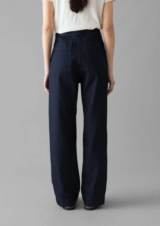 Denim|Workwear-TOAST Denim Slim Leg Trousers Indigo