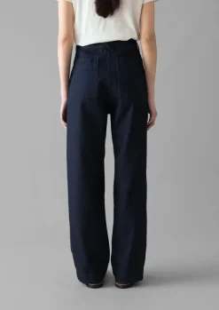 Denim|Workwear-TOAST Denim Slim Leg Trousers Indigo
