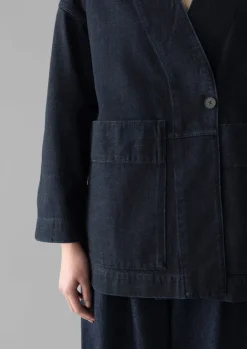 Denim|Coats & Jackets-TOAST Denim Wrap Jacket Indigo