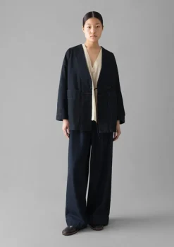 Denim|Coats & Jackets-TOAST Denim Wrap Jacket Indigo