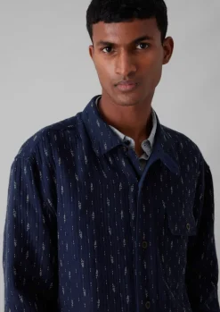 Shirts-TOAST Running Stitch Overshirt Indigo