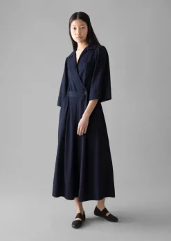 Jumpsuits|Trousers-TOAST Twill Culotte Jumpsuit Indigo