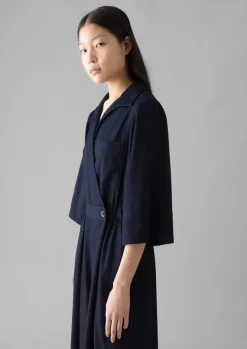 Jumpsuits|Trousers-TOAST Twill Culotte Jumpsuit Indigo