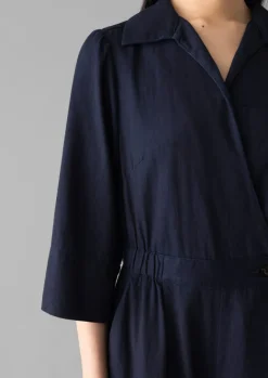 Jumpsuits|Trousers-TOAST Twill Culotte Jumpsuit Indigo