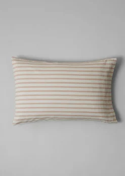 Textiles|Bed Linen-TOAST Ines Flannel Stripe Cotton Housewife Pillowcase Set Apricot/SoftBlue