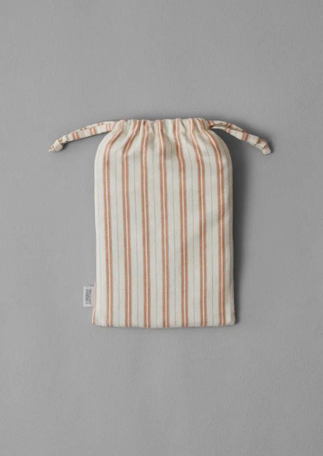 Textiles|Bed Linen-TOAST Ines Flannel Stripe Cotton Housewife Pillowcase Set Apricot/SoftBlue