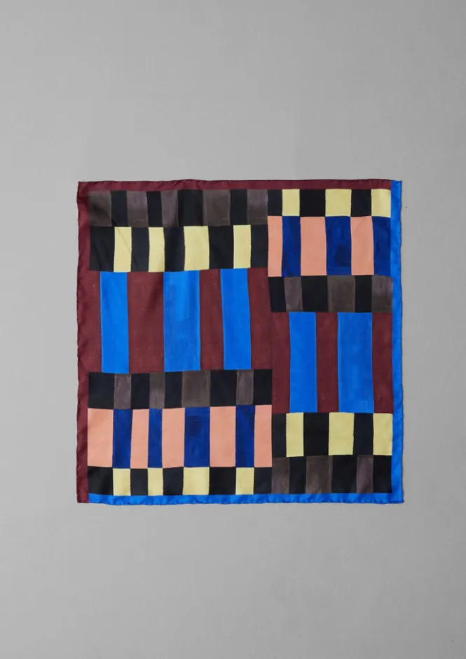 Hats, Scarves & Gloves-TOAST Isobel Harvey Silk Check Print Bandana Multi