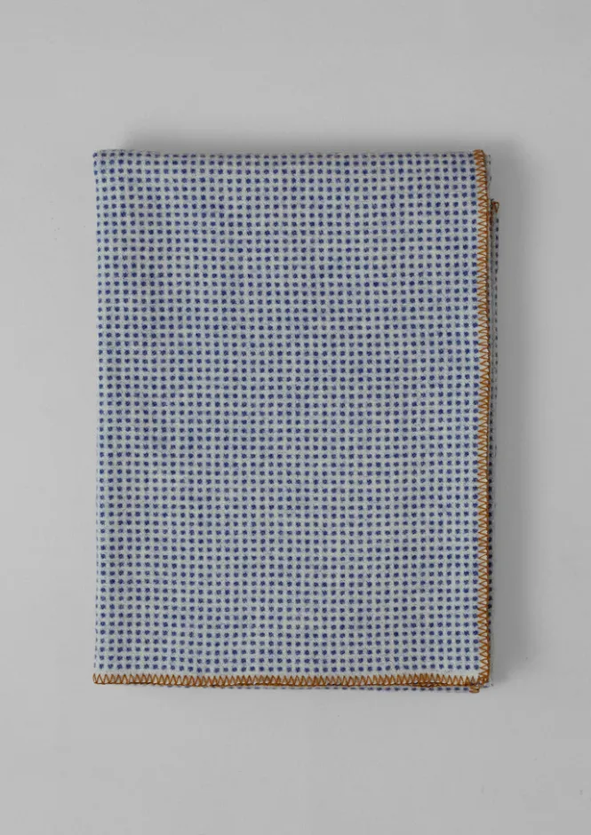 Textiles|Blankets & Throws-TOAST Jacquard Dot Wool Blanket Midnight/Ecru