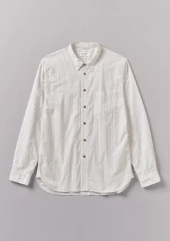 Workwear|Shirts-TOAST Jacquard Stripe Shirt ShaleStone