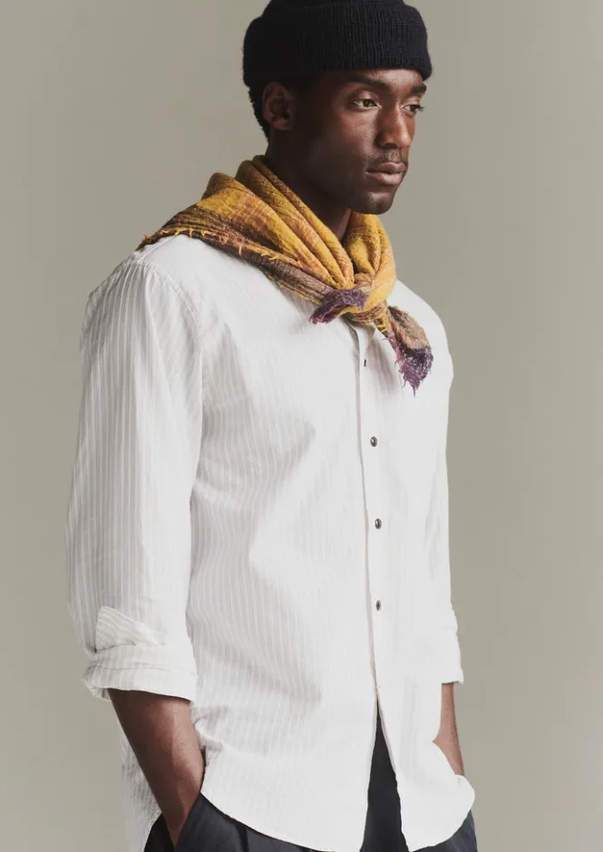 Workwear|Shirts-TOAST Jacquard Stripe Shirt ShaleStone