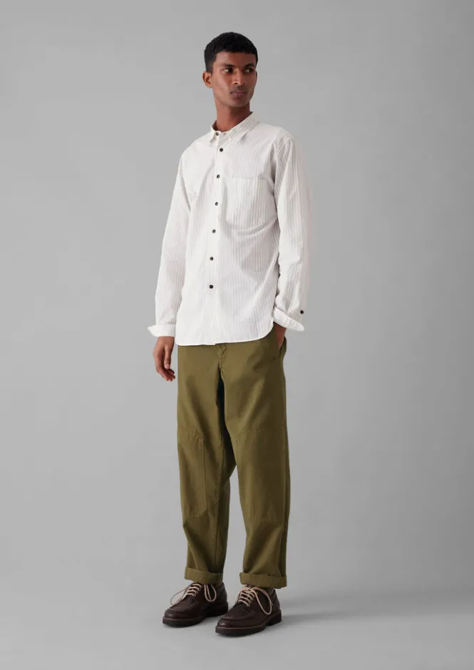 Workwear|Shirts-TOAST Jacquard Stripe Shirt ShaleStone