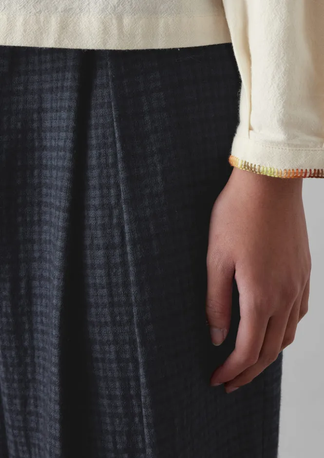 Trousers-TOAST Jude Check Wool Trousers SlateBlue