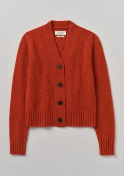 Knitwear-TOAST Kaia V-Neck Wool Cardigan Harissa
