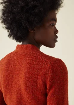 Knitwear-TOAST Kaia V-Neck Wool Cardigan Harissa