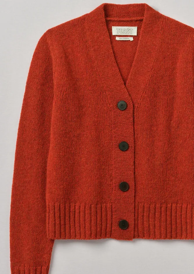 Knitwear-TOAST Kaia V-Neck Wool Cardigan Harissa