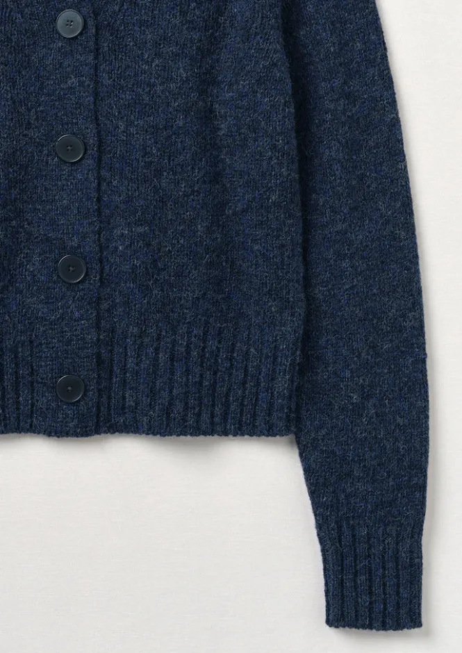 Knitwear-TOAST Kaia V-Neck Wool Cardigan NavyMelange