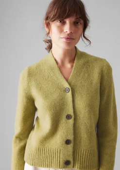 Knitwear-TOAST Kaia V-Neck Wool Cardigan Verbena