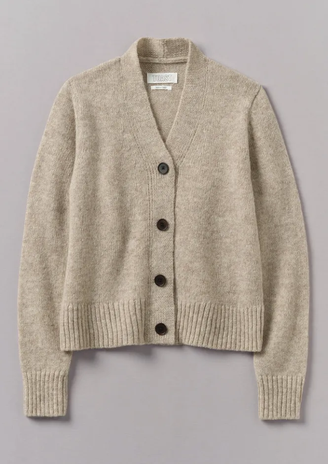 Knitwear-TOAST Kaia V-Neck Wool Cardigan Oatmeal