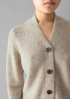 Knitwear-TOAST Kaia V-Neck Wool Cardigan Oatmeal
