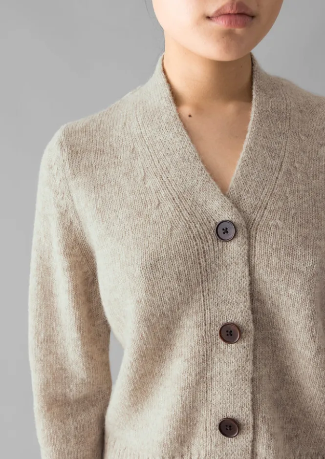Knitwear-TOAST Kaia V-Neck Wool Cardigan Oatmeal