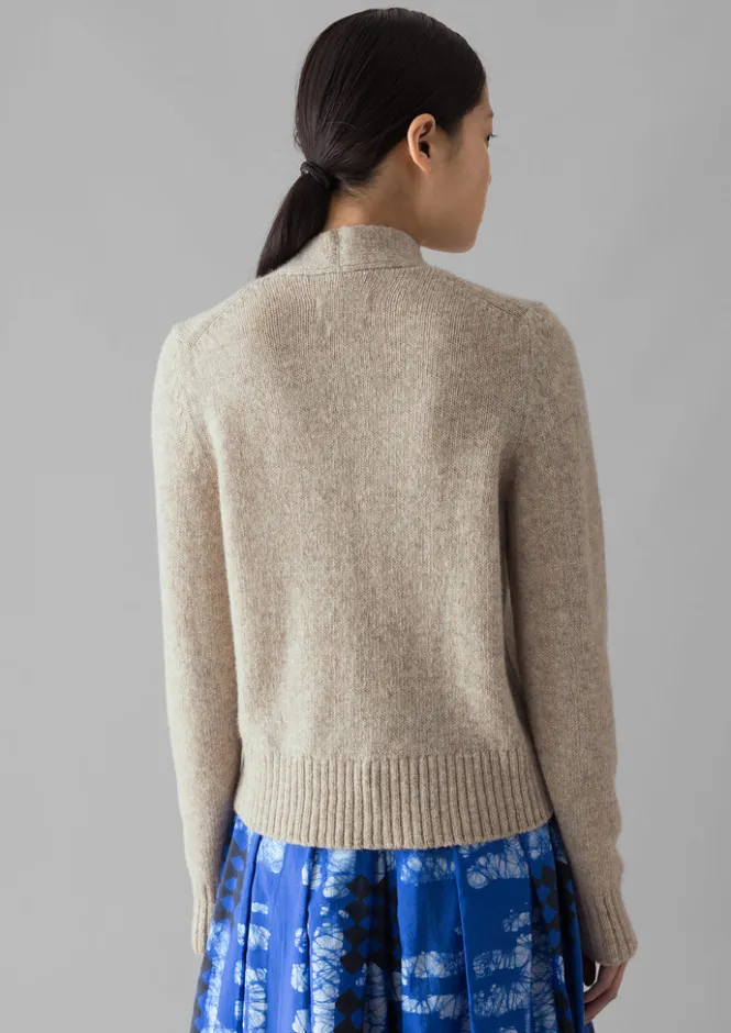 Knitwear-TOAST Kaia V-Neck Wool Cardigan Oatmeal