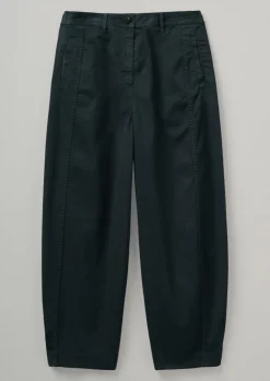 Trousers-TOAST Kathe Flat Front Cotton Twill Trousers SlateNavy
