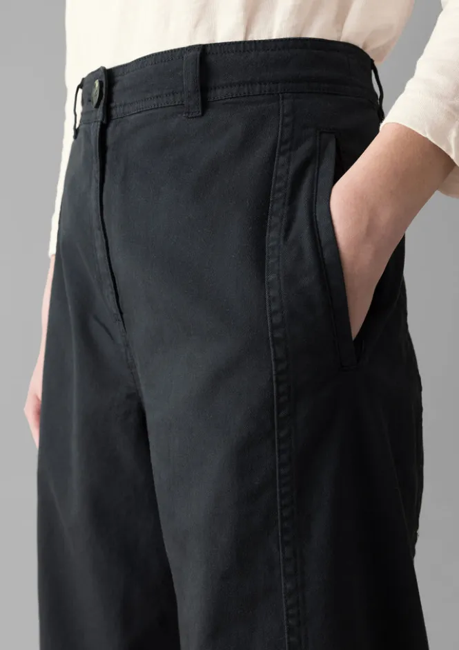 Trousers-TOAST Kathe Flat Front Cotton Twill Trousers SlateNavy