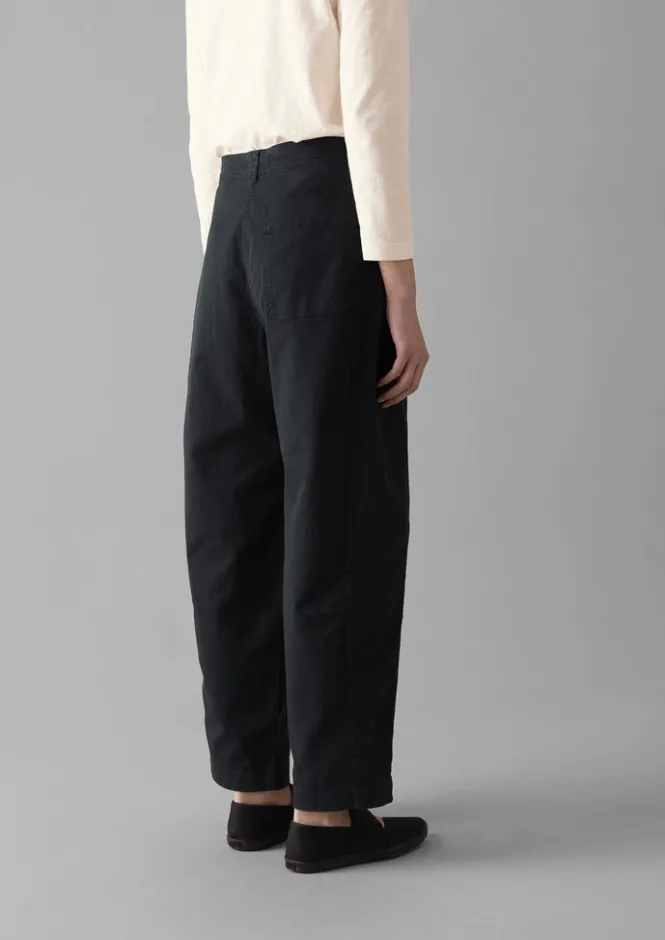 Trousers-TOAST Kathe Flat Front Cotton Twill Trousers SlateNavy