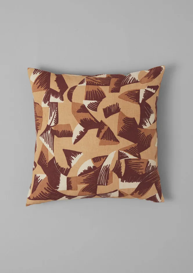 Textiles|Cushions & Covers-TOAST Kinetic Geo Linen Cushion Cover Sand/Berry