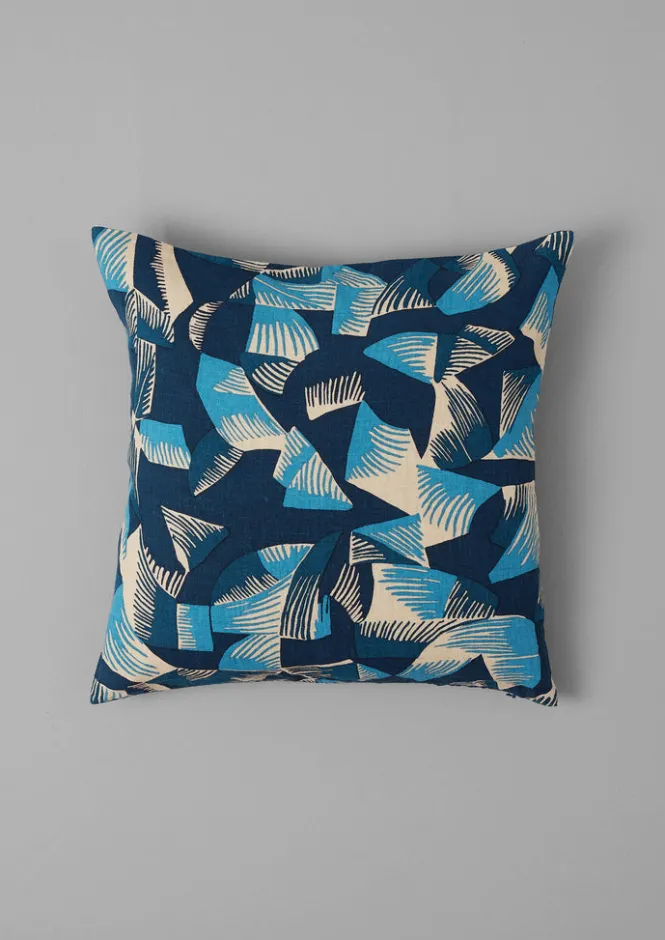 Textiles|Cushions & Covers-TOAST Kinetic Geo Linen Cushion Cover MixedBlues