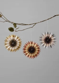 Christmas Decorations-TOAST Large Dip Dyed Lokta Paper Rosette Set Multi