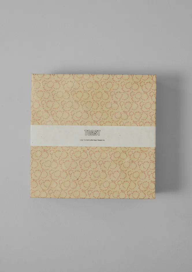 Christmas Decorations-TOAST Large Dip Dyed Lokta Paper Rosette Set Multi