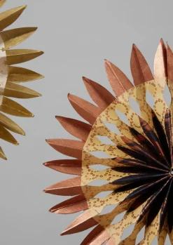Christmas Decorations-TOAST Large Dip Dyed Lokta Paper Rosette Set Multi
