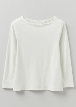 Jersey|Tops & Tees-TOAST Lia Garment Dyed Boat Neck Tee Chalk