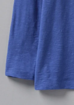 Jersey|Tops & Tees-TOAST Lia Garment Dyed Boat Neck Tee Cobalt