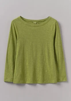 Jersey|Tops & Tees-TOAST Lia Garment Dyed Boat Neck Tee WoodbineGreen