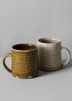 Ceramics|Tableware-TOAST Lily Pearmain Ripple Mug Ochre