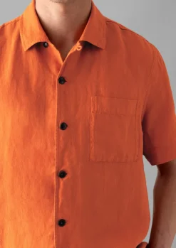 Linen|Shirts-TOAST Linen Short Sleeve Shirt Clementine