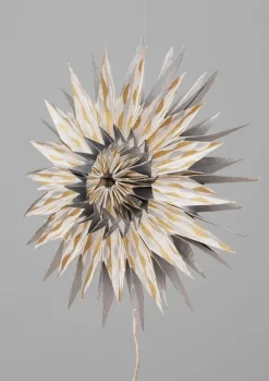 Christmas Decorations-TOAST Lokta Paper Star Tree Topper Silver/Gold