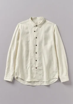 Linen|Shirts-TOAST Loop Button Linen Shirt Parchment