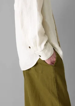 Linen|Shirts-TOAST Loop Button Linen Shirt Parchment