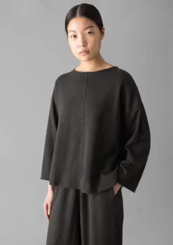 Loungewear|Tops & Tees-TOAST Loopback Jersey Sweater Charcoal
