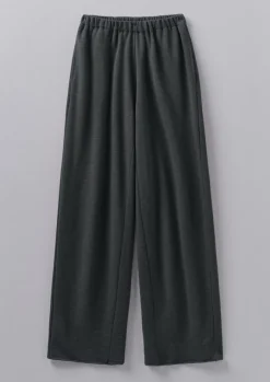 Jersey|Loungewear-TOAST Loopback Jersey Wide Leg Trousers Charcoal