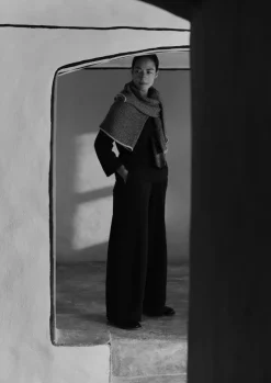 Jersey|Loungewear-TOAST Loopback Jersey Wide Leg Trousers Charcoal