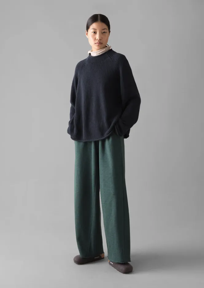 Jersey|Loungewear-TOAST Loopback Jersey Wide Leg Trousers Puck
